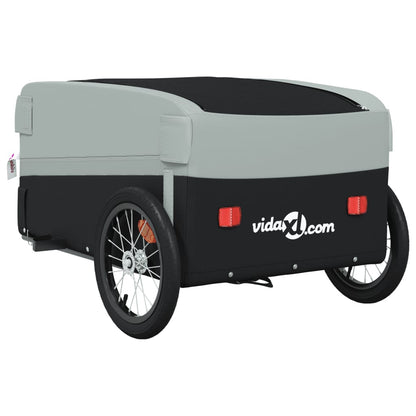 IJzeren fietstrailer 45 kg, kleur: zwart/grijs