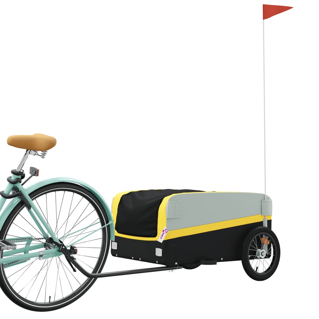 IJzeren fietstrailer 45 kg zwart en geel