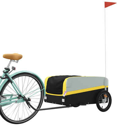 IJzeren fietstrailer 45 kg zwart en geel