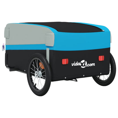 Fietstrailer 45 kg ijzer zwart en blauw