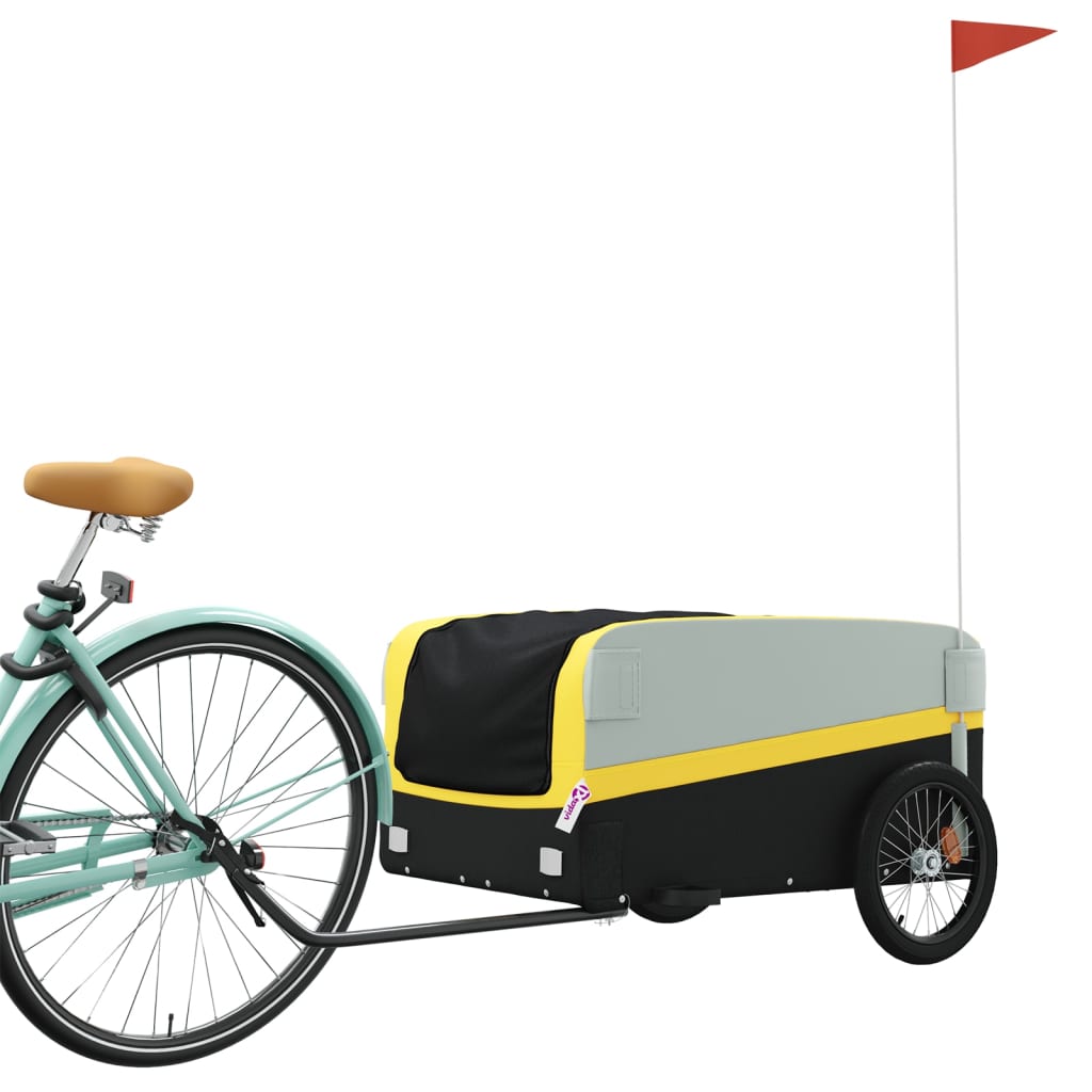 IJzeren fietstrailer 45 kg: zwart en geel