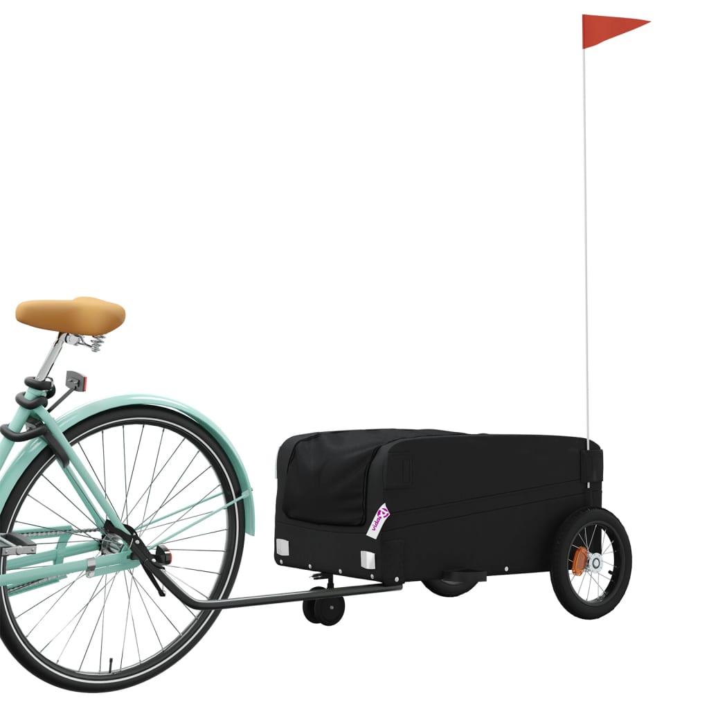 IJzeren fietstrailer 30 kg: zwart