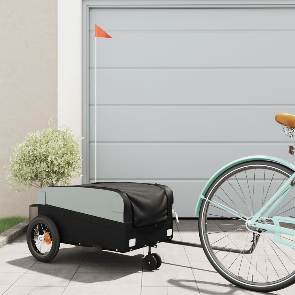 IJzeren fietstrailer 30 kg: zwart