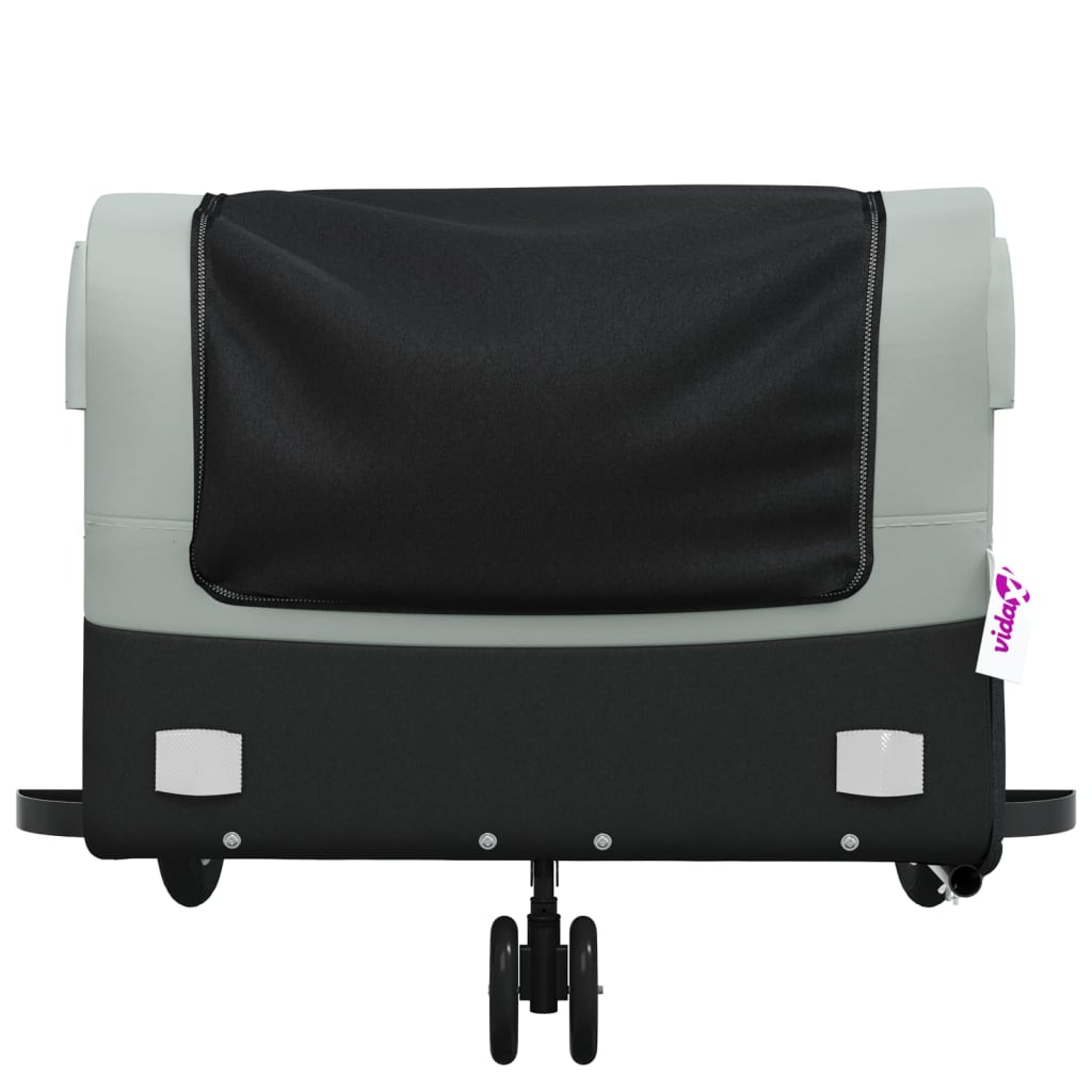 IJzeren fietstrailer 45 kg, kleur: zwart en grijs