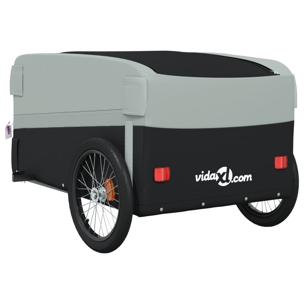 IJzeren fietstrailer 45 kg, kleur: zwart en grijs