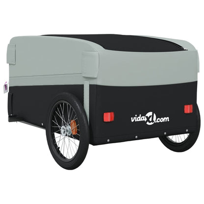 IJzeren fietstrailer 45 kg, kleur: zwart en grijs
