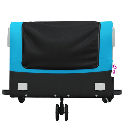 Fietstrailer 45 kg ijzer zwart en blauw