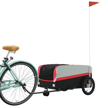 IJzeren fietstrailer 45 kg:  zwart en rood