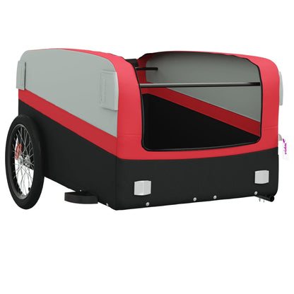 IJzeren fietstrailer 45 kg:  zwart en rood