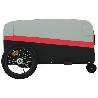 IJzeren fietstrailer 45 kg:  zwart en rood