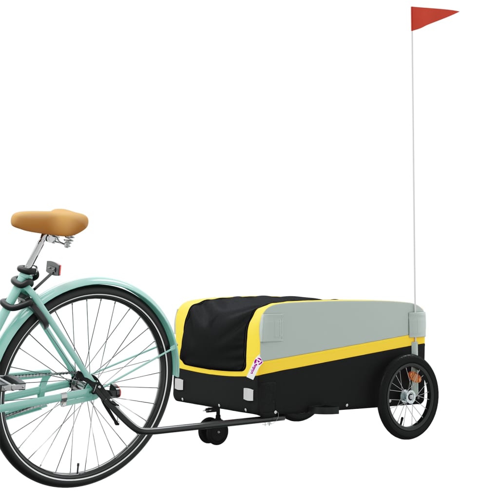 IJzeren fietstrailer 45 kg, zwart en geel