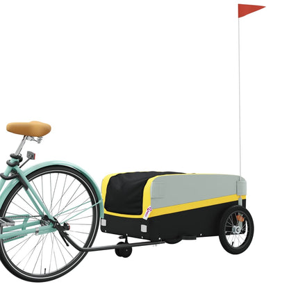 IJzeren fietstrailer 45 kg, zwart en geel
