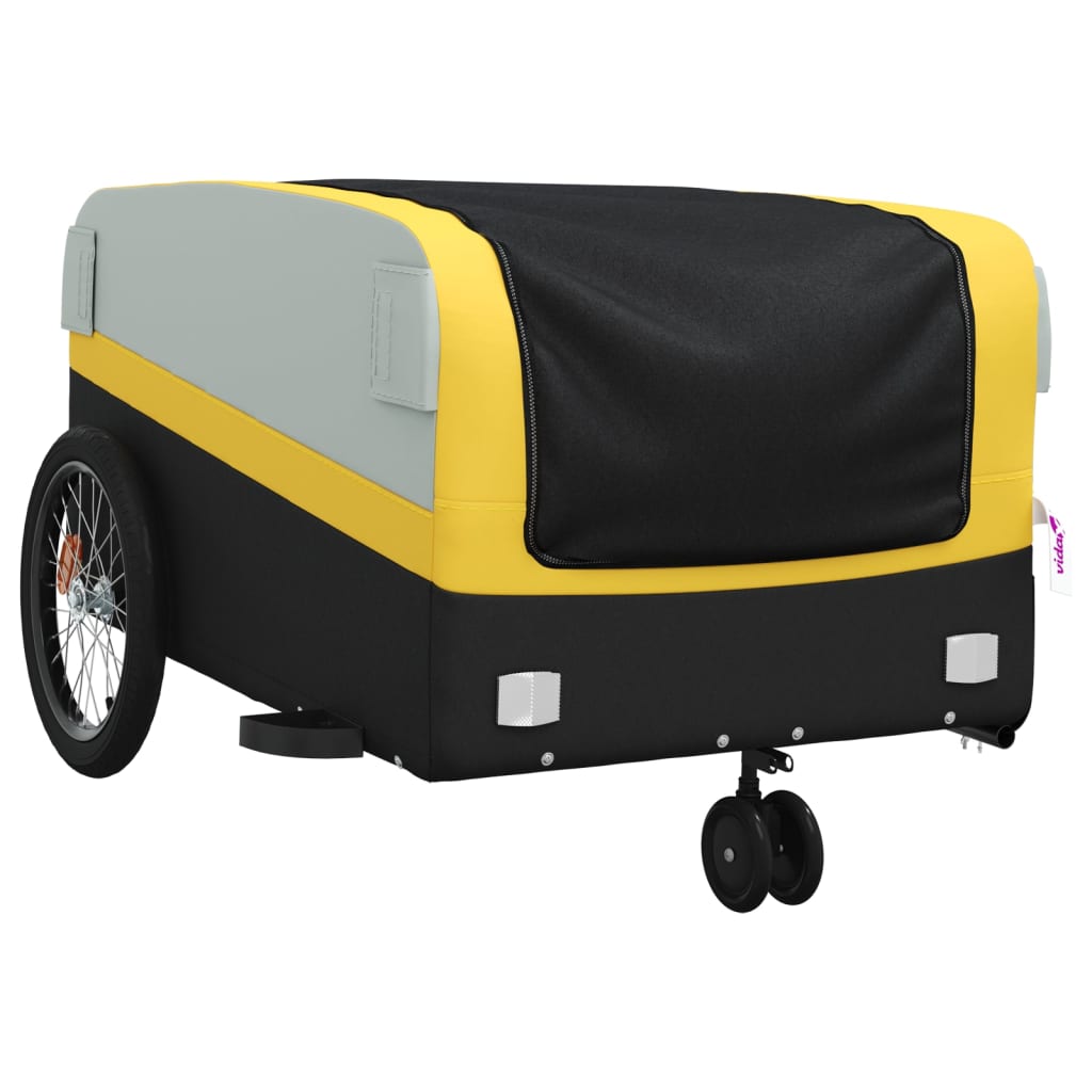 IJzeren fietstrailer 45 kg, zwart en geel