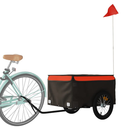 IJzeren fietstrailer 45 kg: zwart en oranje