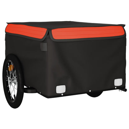 IJzeren fietstrailer 45 kg: zwart en oranje