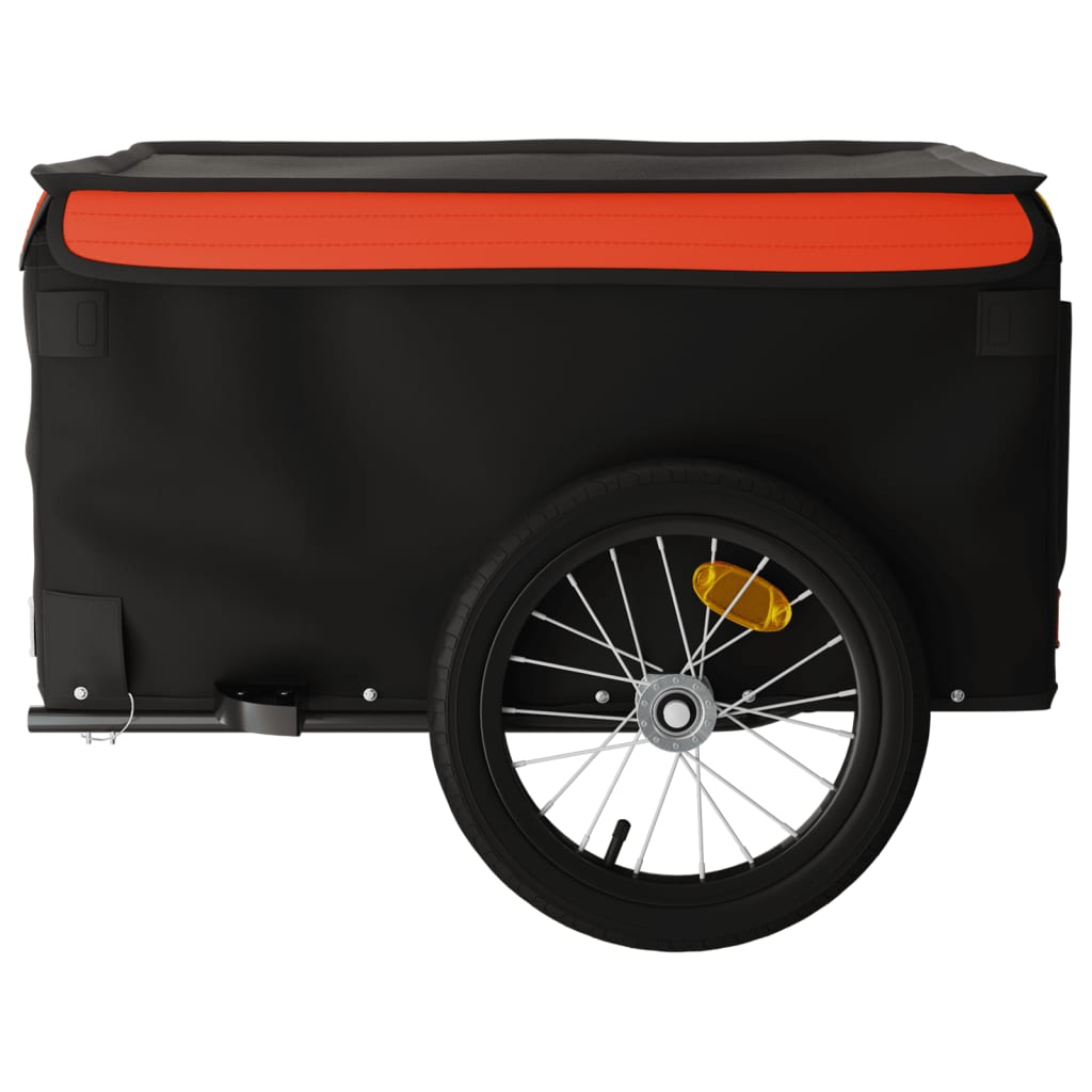 IJzeren fietstrailer 45 kg: zwart en oranje