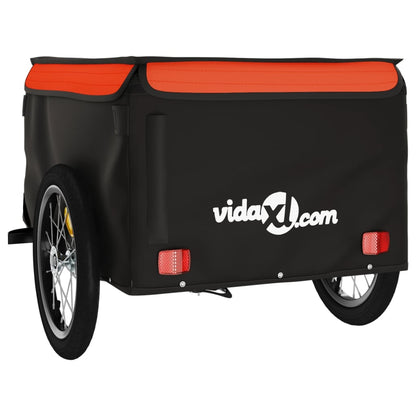 IJzeren fietstrailer 45 kg: zwart en oranje