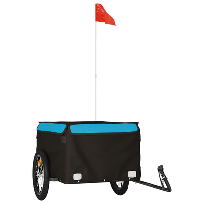 IJzeren fietstrailer 45 kg, kleur: zwart en blauw