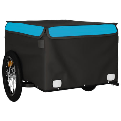IJzeren fietstrailer 45 kg, kleur: zwart en blauw