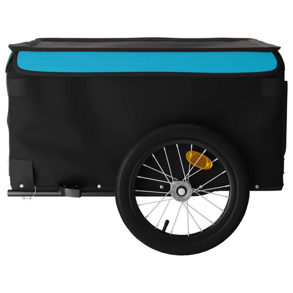 IJzeren fietstrailer 45 kg, kleur: zwart en blauw