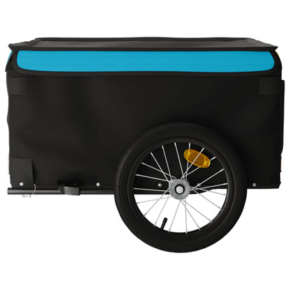 IJzeren fietstrailer 45 kg, kleur: zwart en blauw