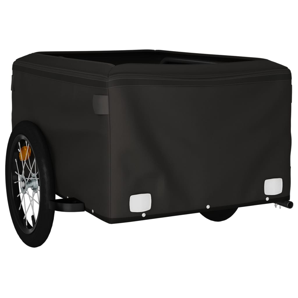 IJzeren fietstrailer 45 kg, kleur: zwart en blauw