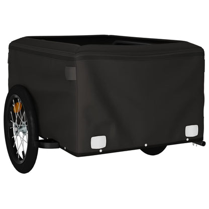 IJzeren fietstrailer 45 kg, kleur: zwart en blauw