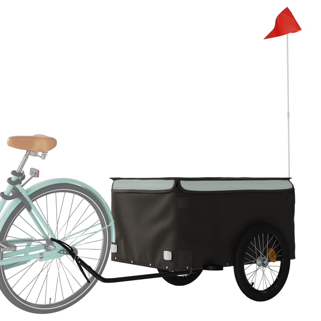 Fietstrailer 45 kg ijzer zwart en grijs