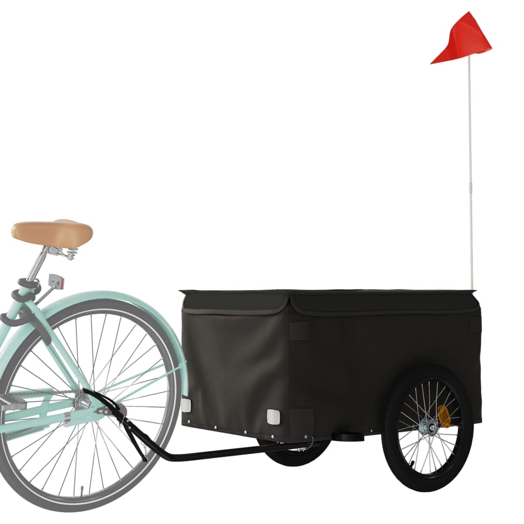 IJzeren Fietstrailer 45 kg, kleur zwart