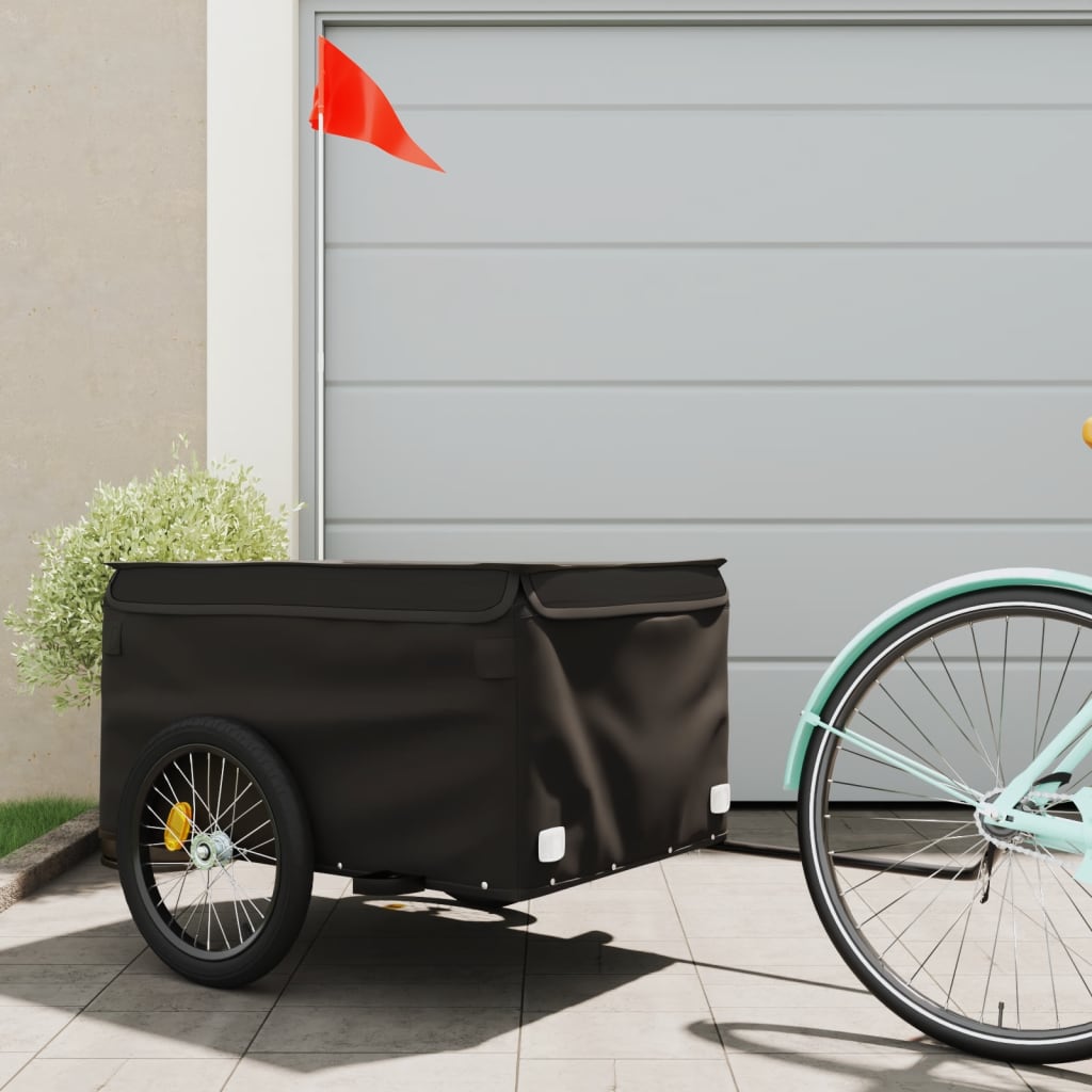 IJzeren Fietstrailer 45 kg, kleur zwart