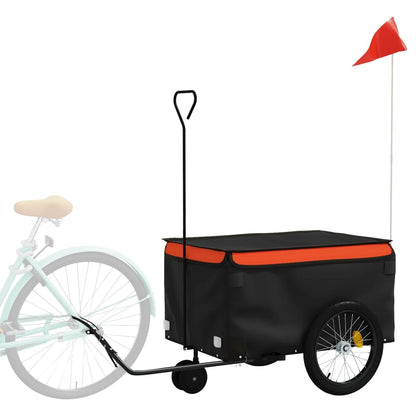 Fietstrailer 30 kg ijzer zwart en oranje