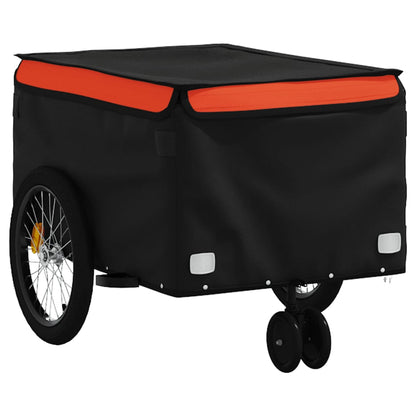 Fietstrailer 30 kg ijzer zwart en oranje