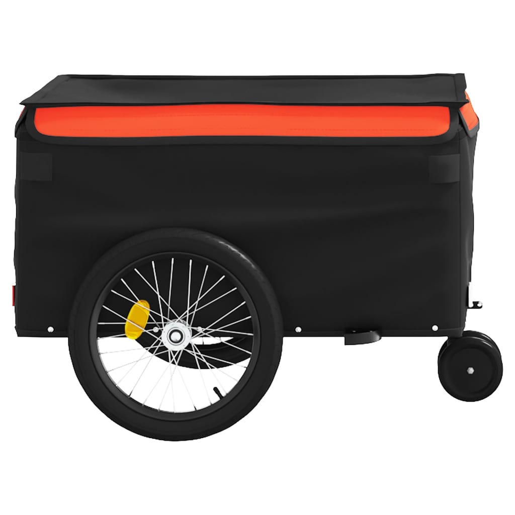 Fietstrailer 30 kg ijzer zwart en oranje