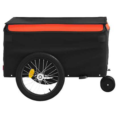 Fietstrailer 30 kg ijzer zwart en oranje
