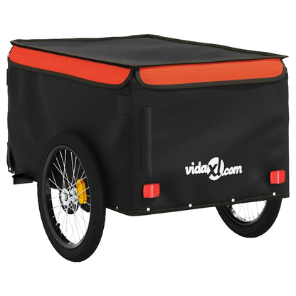 Fietstrailer 30 kg ijzer zwart en oranje