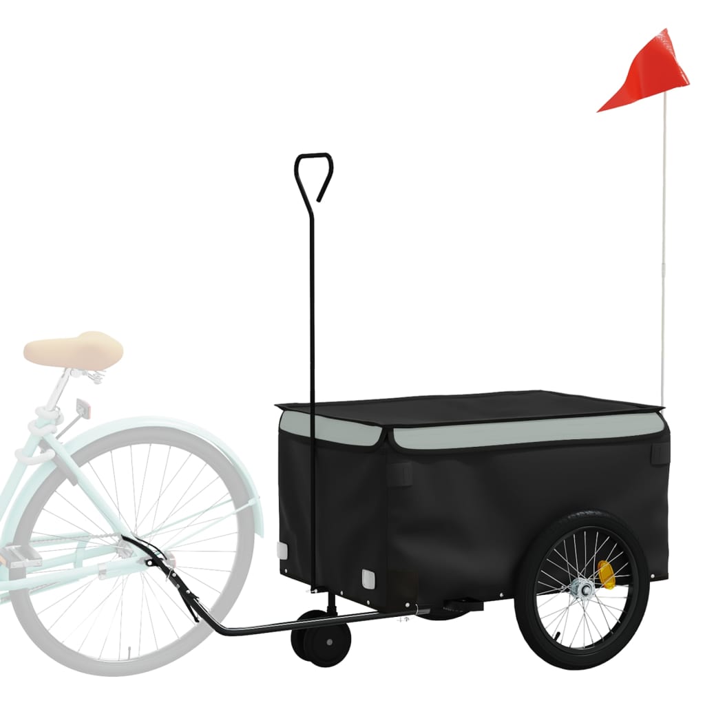 Fietstrailer 30 kg ijzer zwart en grijs