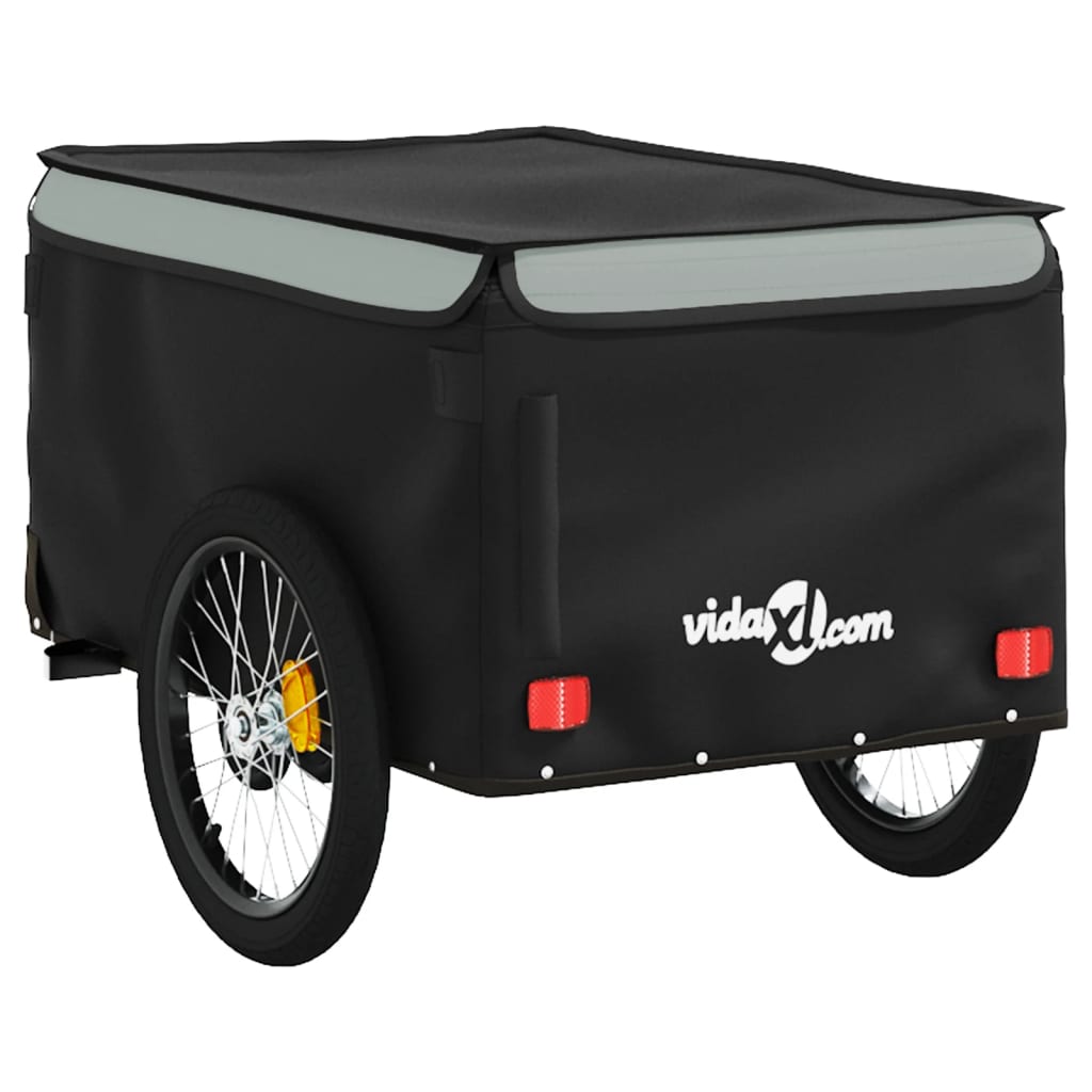 Fietstrailer 30 kg ijzer zwart en grijs