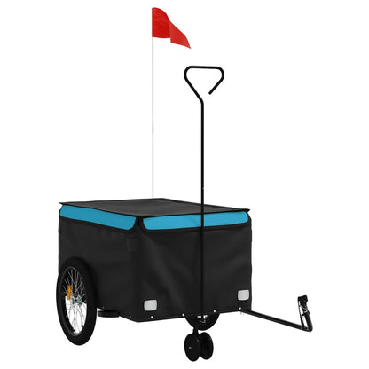 IJzeren fietstrailer 45 kg, zwart en blauw