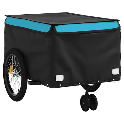 IJzeren fietstrailer 45 kg, zwart en blauw
