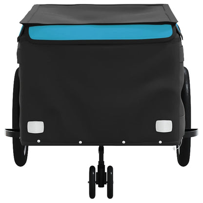 IJzeren fietstrailer 45 kg, zwart en blauw