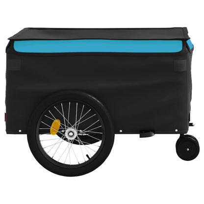 IJzeren fietstrailer 45 kg, zwart en blauw