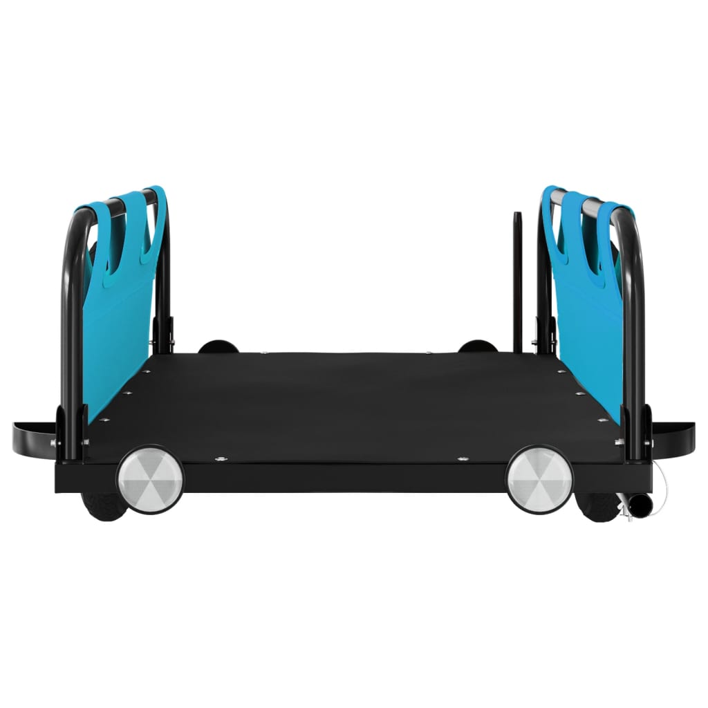 IJzeren fietstrailer oxford stof, blauw