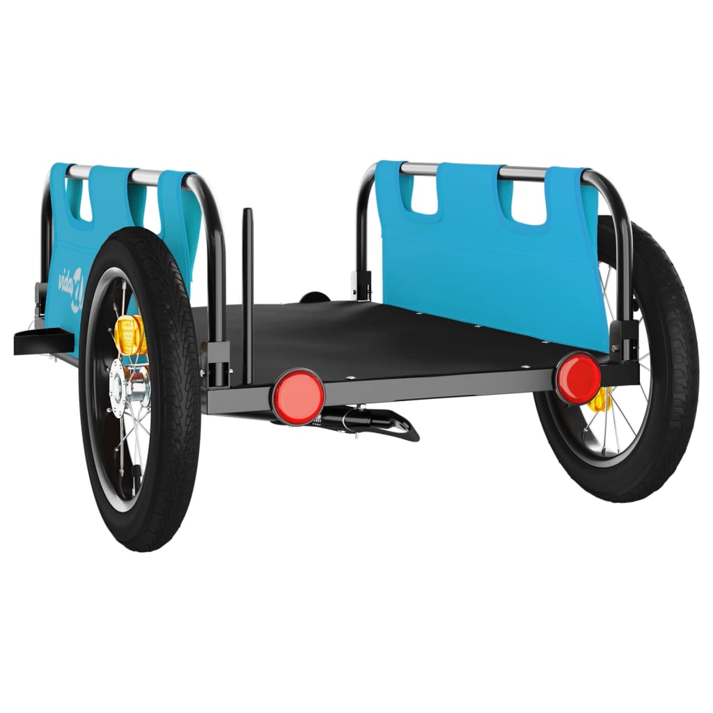 IJzeren fietstrailer oxford stof, blauw