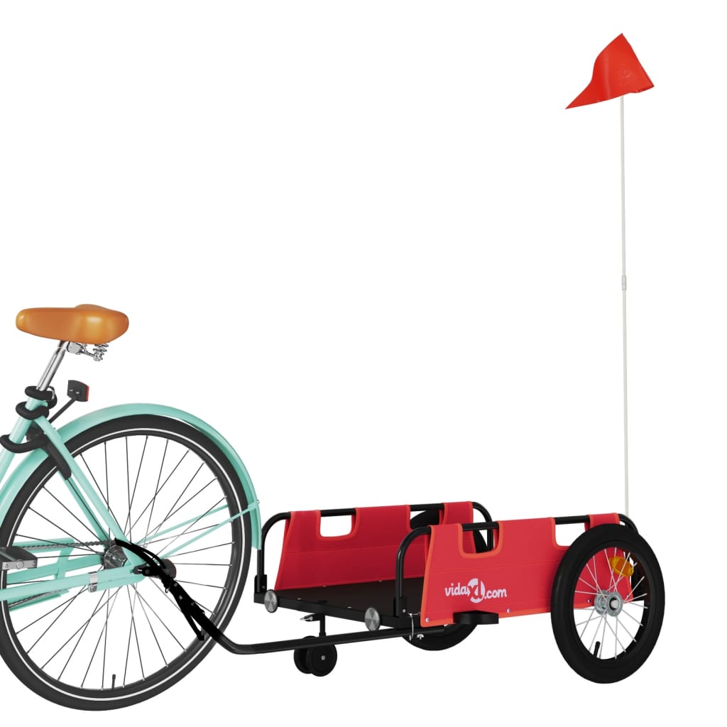 IJzeren fietstrailer oxford stof, rood
