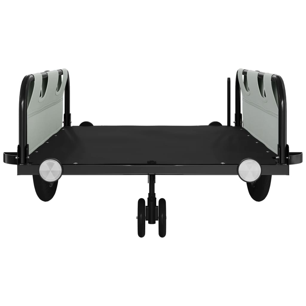 Fietstrailer oxford stof en ijzer grijs en zwart