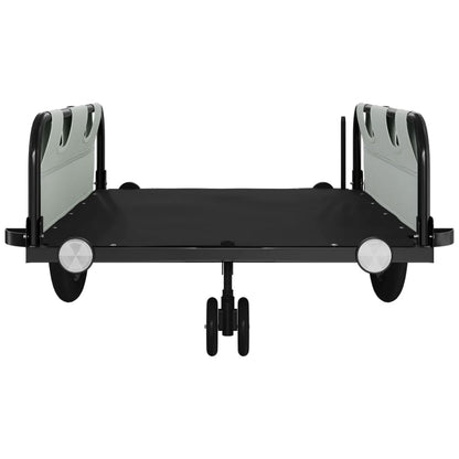 Fietstrailer oxford stof en ijzer grijs en zwart