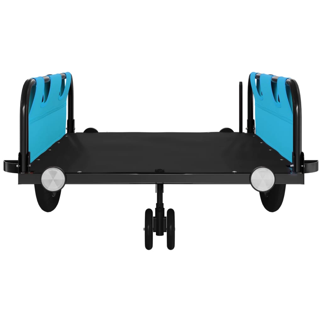 Fietstrailer oxford stof en ijzer blauw en zwart