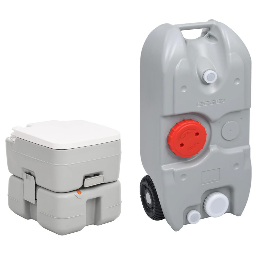 Draagbaar campingtoilet en watertankset