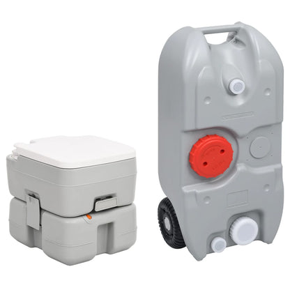Draagbaar campingtoilet en watertankset