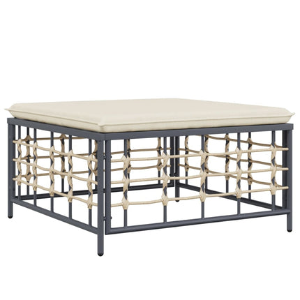 5-Delige Loungeset Met Kussens Poly Rattan Antracietkleurig